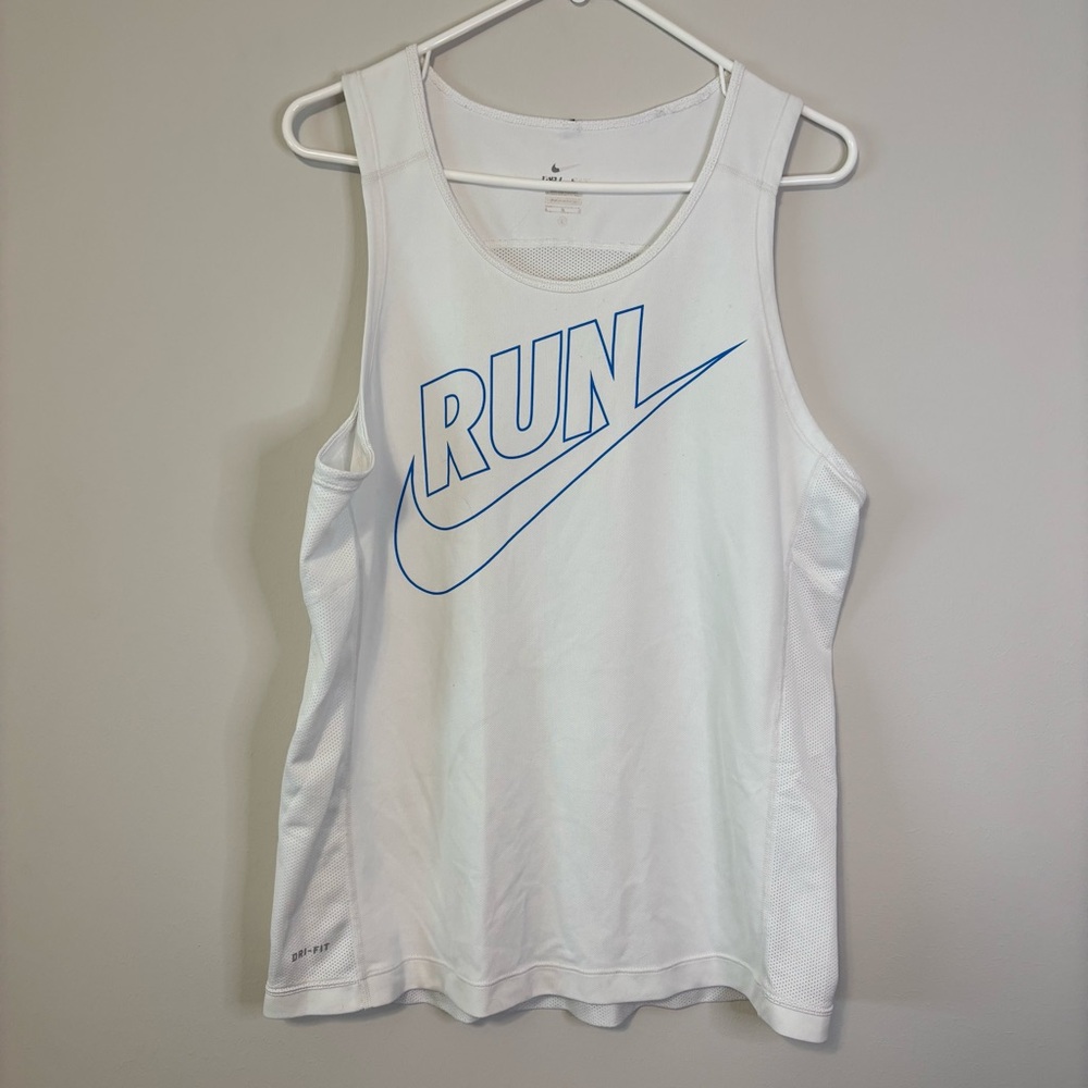 Nike White Athletic Mesh Top